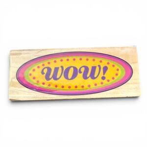 WOW! In A Oval Unbranded Rubber Stamp